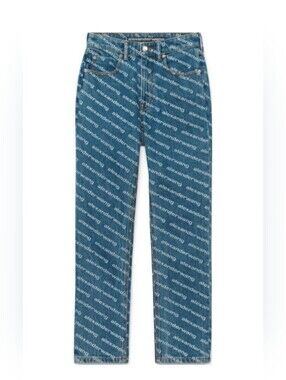 Alexander Wang Crystal Embellished Logo Jeans Medium